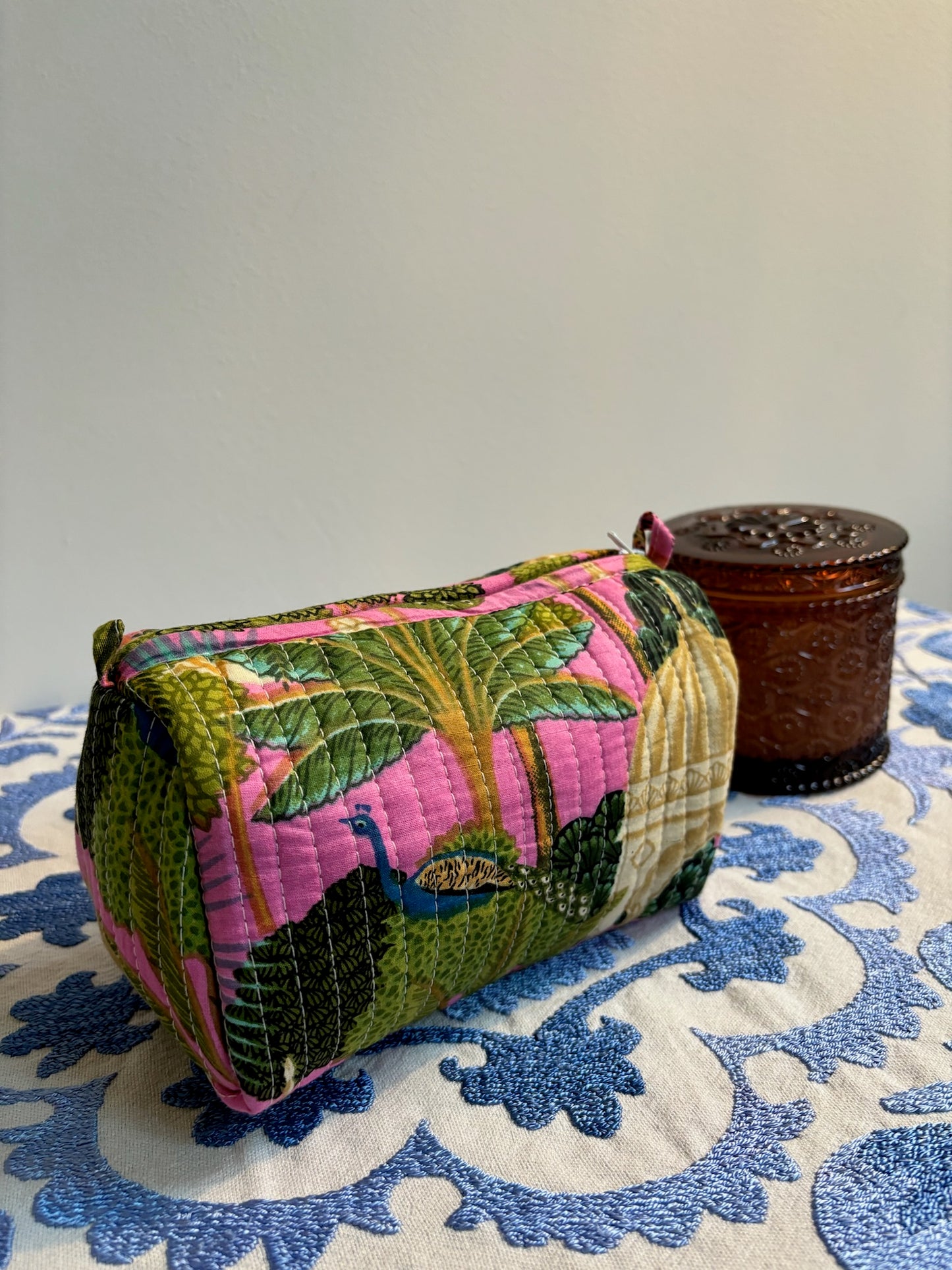 Beauty case Rosa stampa Pavoni - M