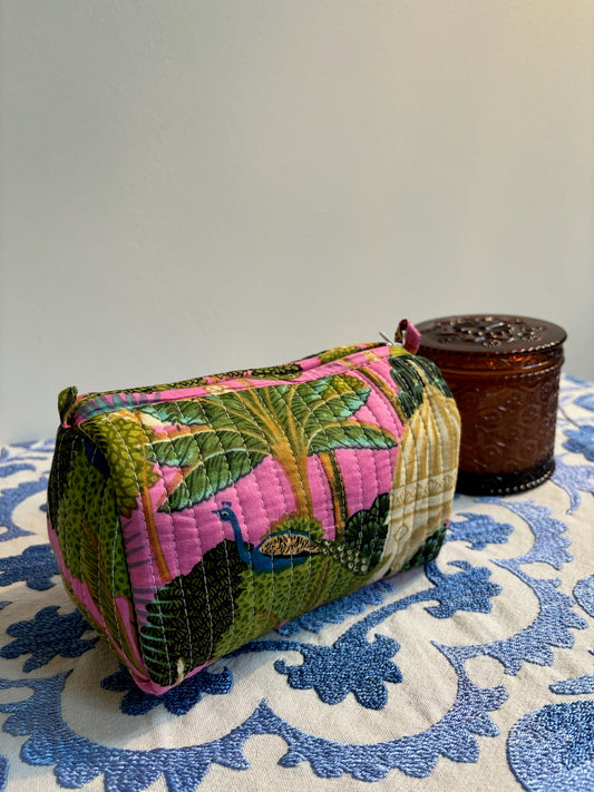 Beauty case Rosa stampa Pavoni - M
