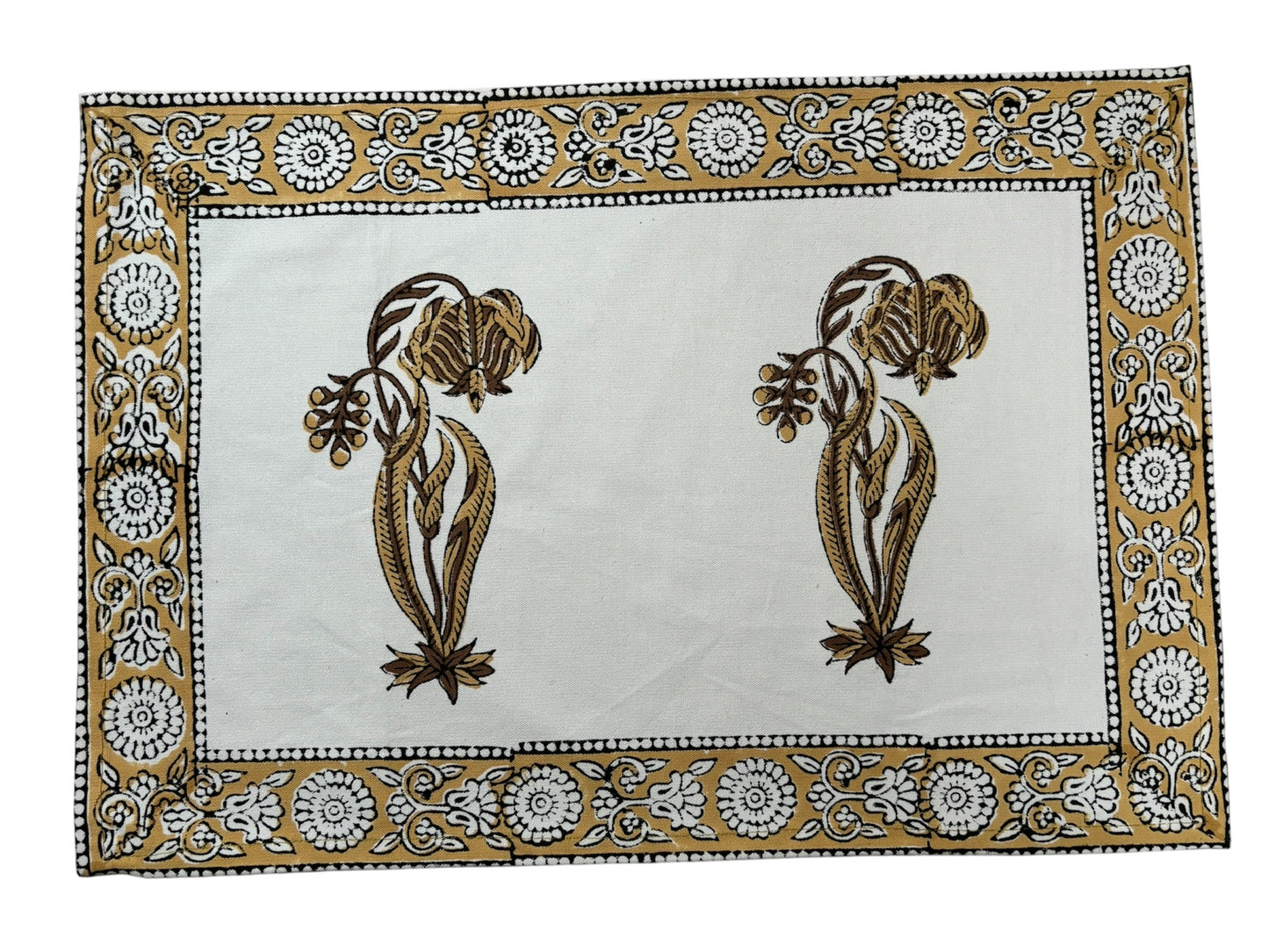 Tovaglietta Americana printblock crema fiori grandi