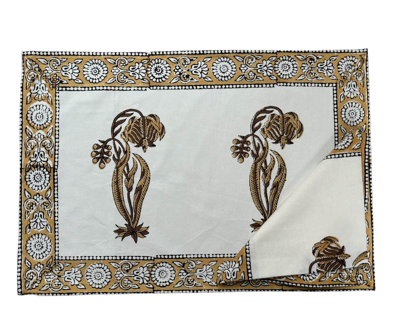 Tovaglietta Americana printblock crema fiori grandi