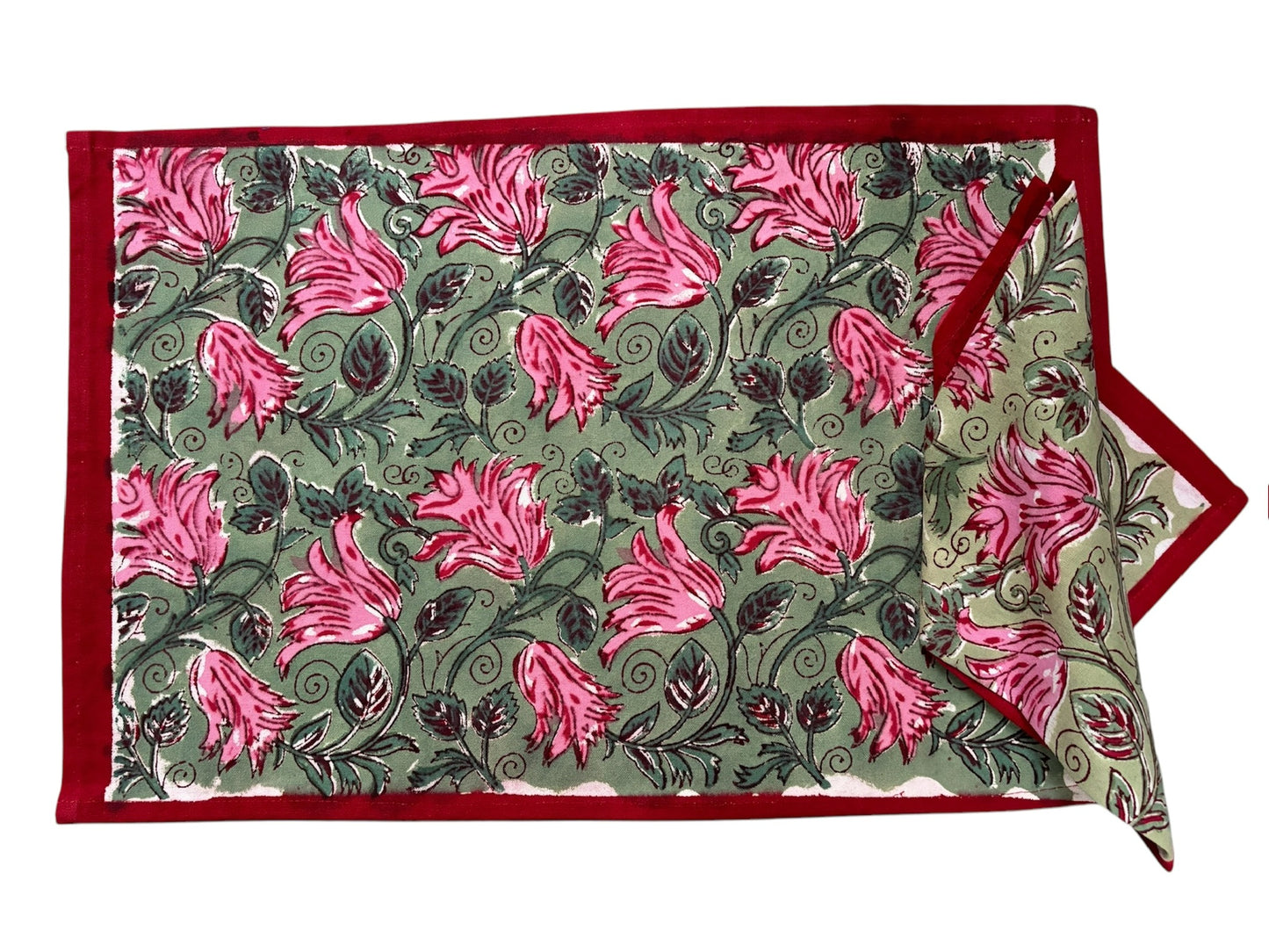 Tovaglietta Americana printblock fiori fucsia