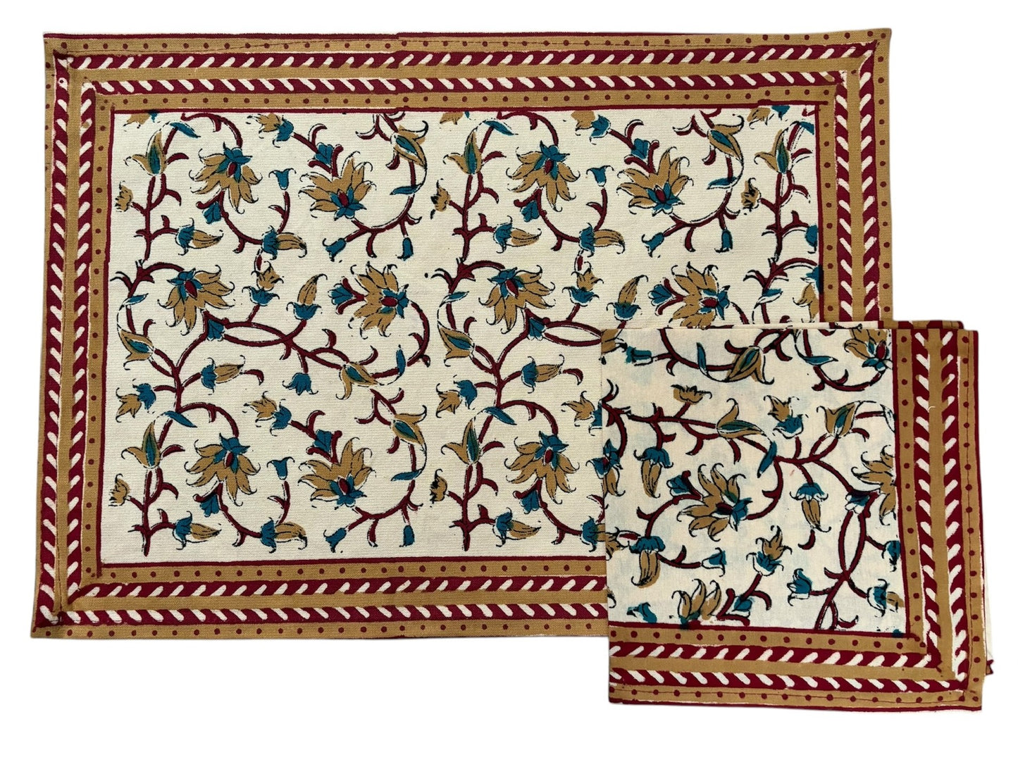 Tovaglietta Americana printblock rovi e fiori gialli