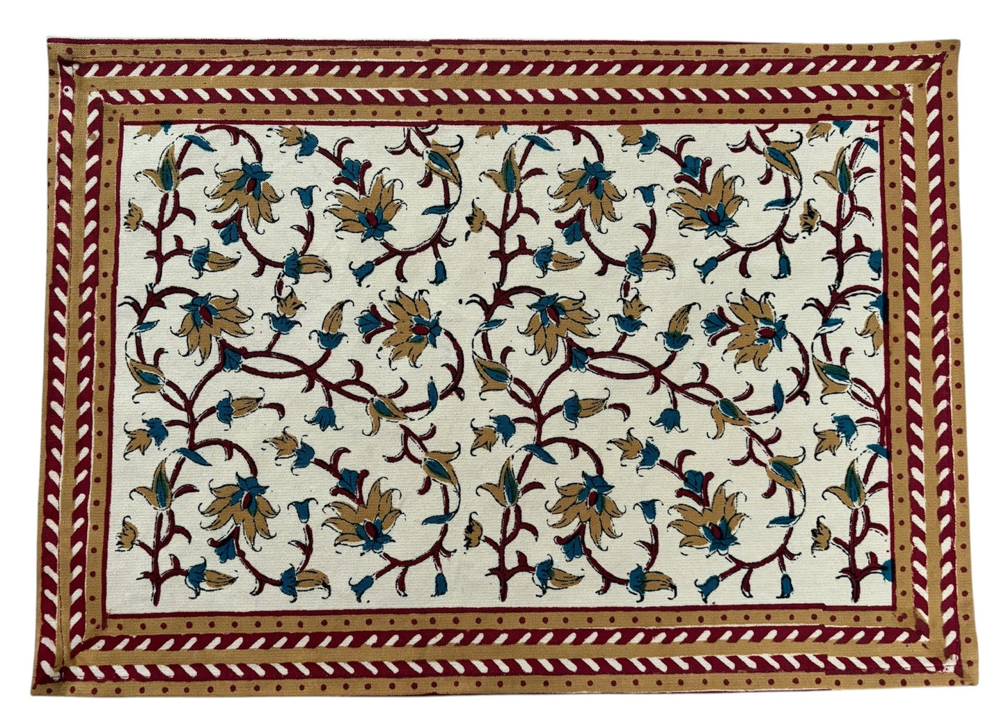 Tovaglietta Americana printblock rovi e fiori gialli